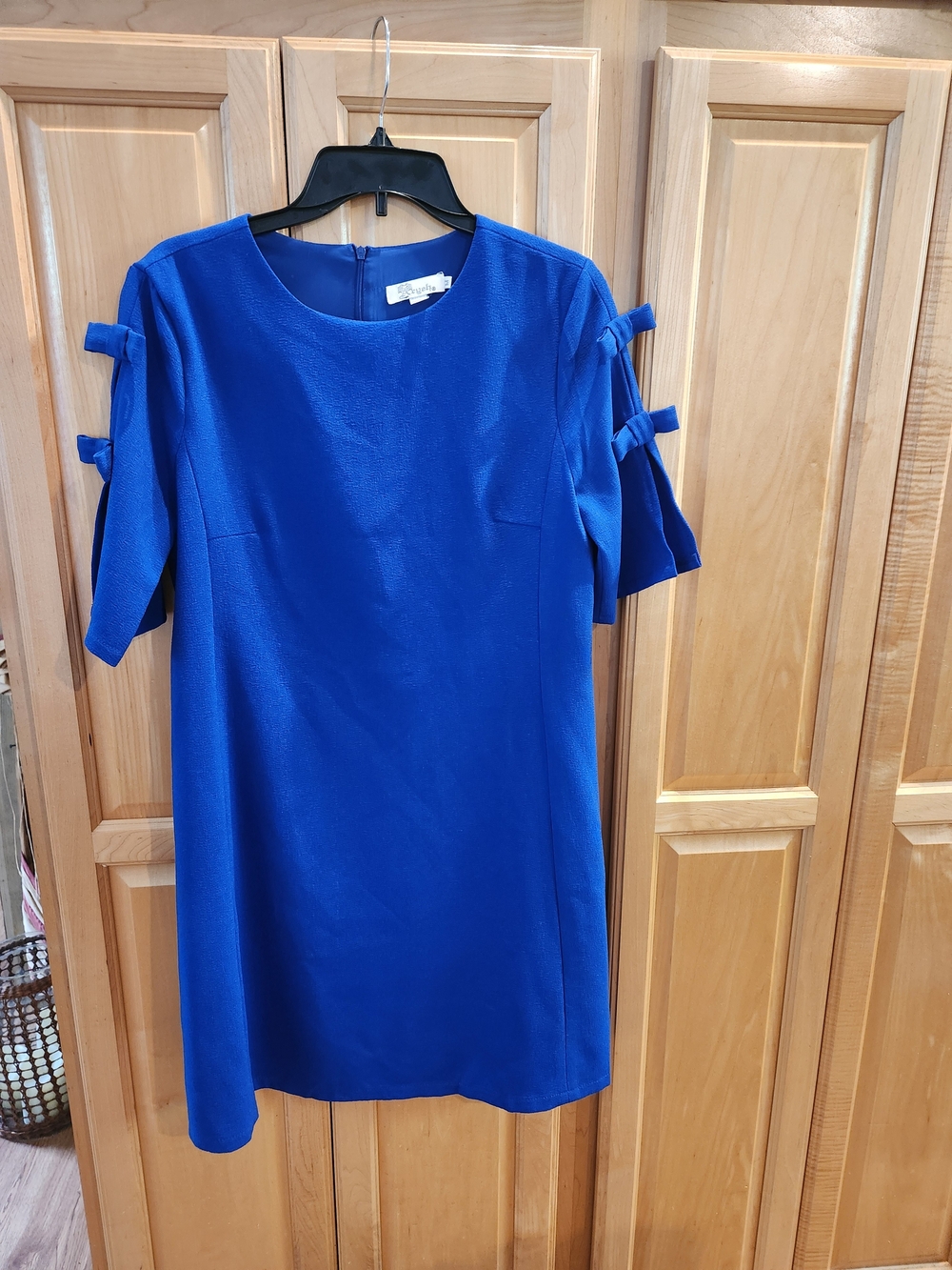 Aryeh Royal Blue Bow-Sleeve Shift Dress